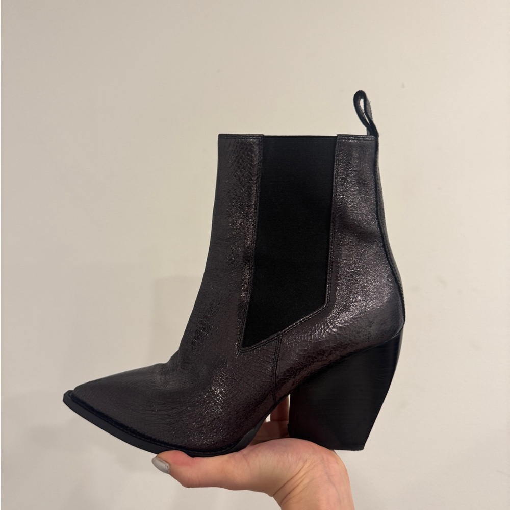 Allsaints Elegant Black/Gunmetal Ankle Boots